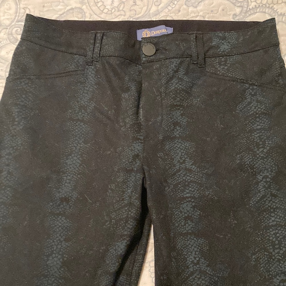 Pull On Teal & Black Snakeskin Skinny Fit Pants 14